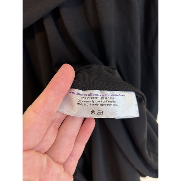 M.M.LaFleur 6 The Morgan Dress Crepe Black Wrap Twist Knee Length Long Sleeve - Picture 4 of 5